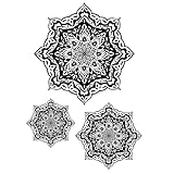 x3 Tatouage Éphémère mandala ornemental - 1 lot de 3 Feuilles de tatouage temporaire spirituel | Bras, épaule, dos, mollet, cuisse, jambe | Noir | Homme, Femme - TATTOO YOUR STYLE