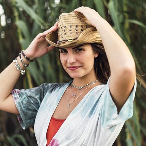 Image of Cowboy Hat Bands for Men Women, Leather Hatbands Belt for Cowboy /Western /Fedora /Cowgirl Hats