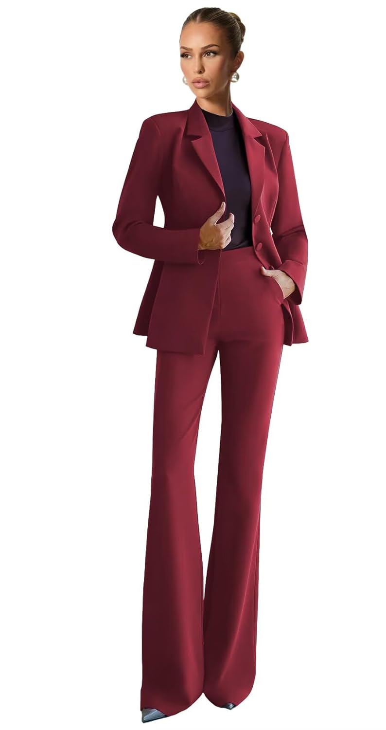 Suits for Women Business Casual 2 Piece Womens Suit Dressy Notch Lapel Womens Suits for Work