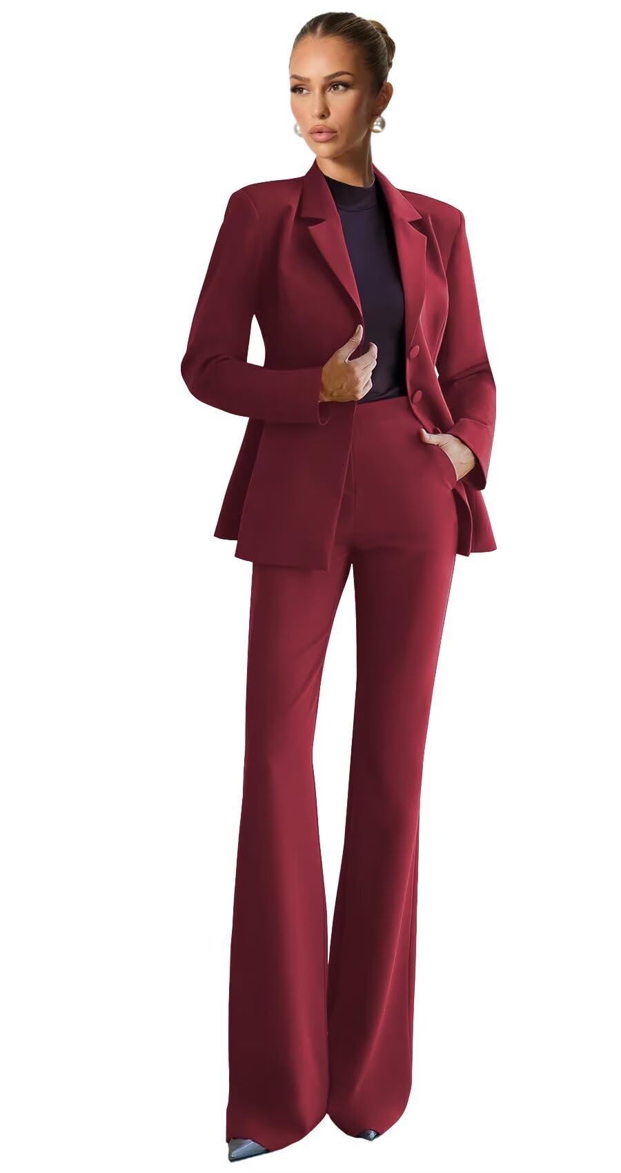 Suits for Women Business Casual 2 Piece Womens Suit Dressy Notch Lapel Womens Suits for Work
