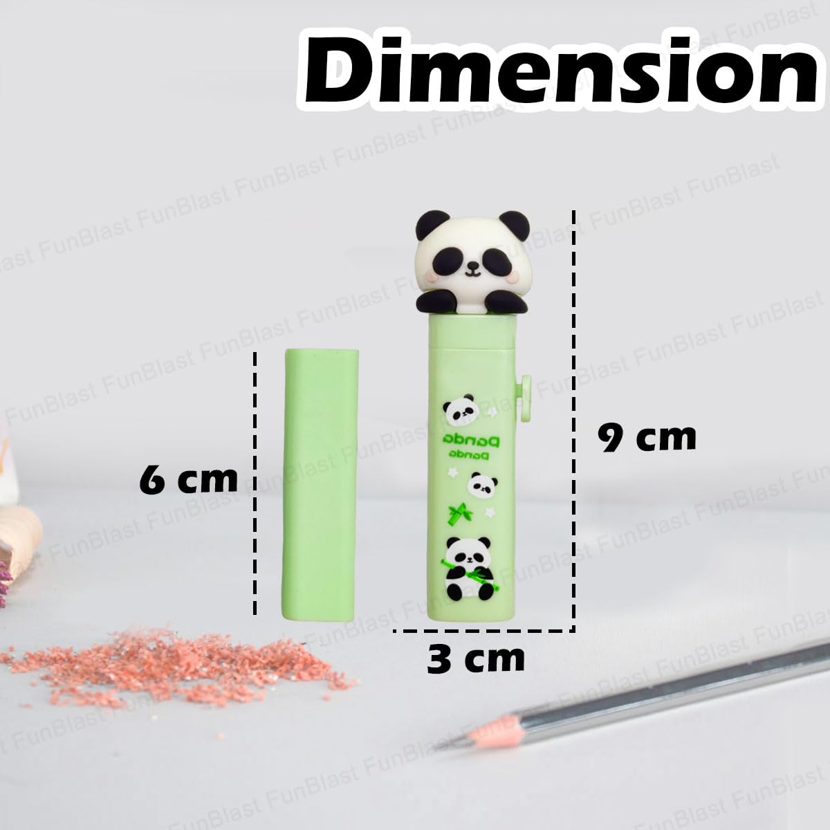 FunBlast Eraser for Kids – Panda Cutter Shaped Eraser Set for Kids, Stationary Set for Kid, Rubber Erasers for Kid, Kawaii Erasers, Fancy Rubber for Birthday Return Gift – Pack of 2 (Panda)