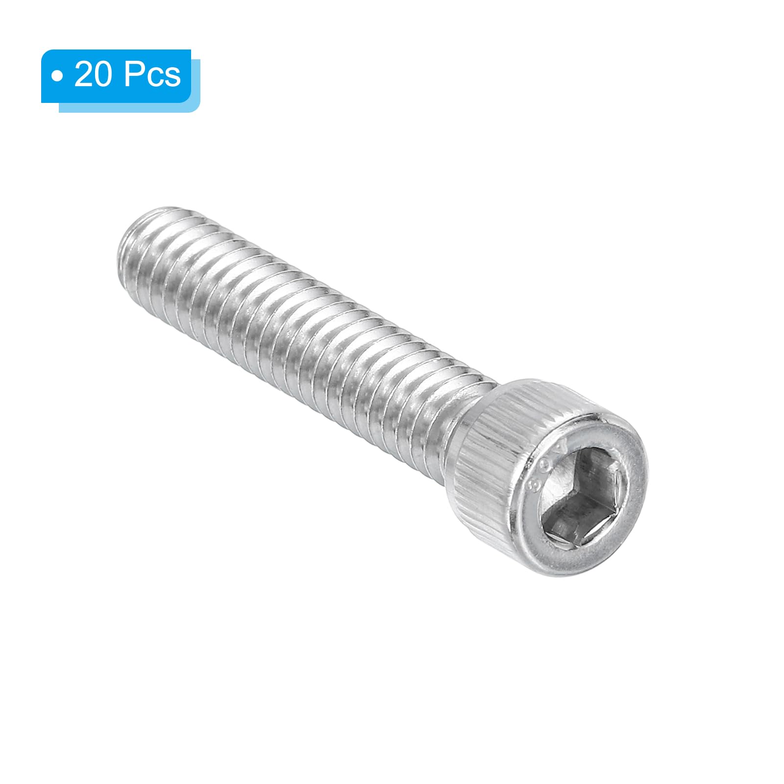 PATIKIL 1/4-20 x 1-3/8" Hex Socket Cap Head Screw Bolt, 20Pcs 304 Stainless Steel 18-8 - Image 3