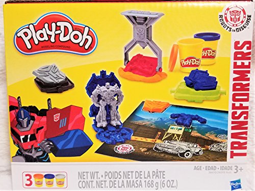 New! Play-Doh Transformers Robots in Disguise 13 Piece Activity Set With Play Mat