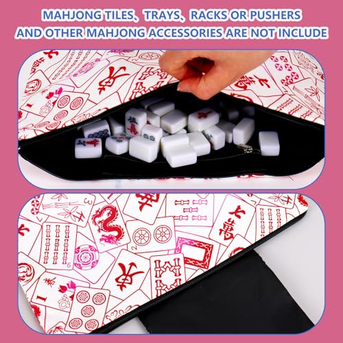 Bolsa para fichas de Mahjong con cierre y diseño rosa miniatura 3