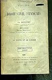  COURS DE DROIT CIVIL FRANCAIS - LA VENTE ET LE LOUANGE - la vente et l\'echange - de la nature du contrat de vente - des conditions necessaires à la validité de la vente - des effets de la vente - des modalités... - HOMMAGE DE L\'AUTEUR.