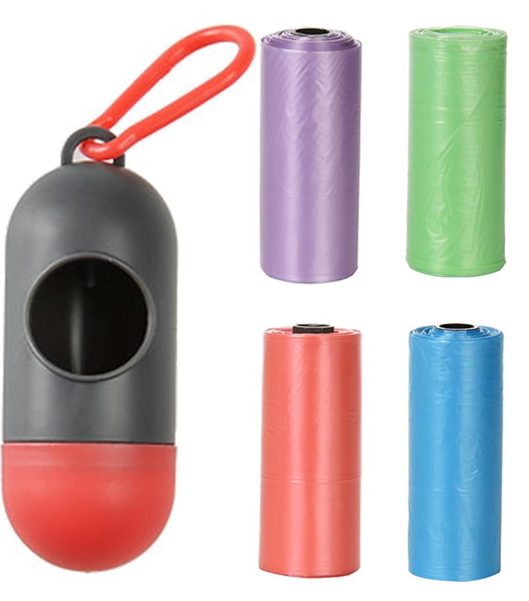 Baby Disposable Diaper Bags With Dispenser, Waste Bags 4 Refill Rolls/60 Bags, Convenient and Quick Diaper Disposal, Unscented Leak & Odors Proof Diaper Trash Bags (4 Roll) (4 Roll + Case)