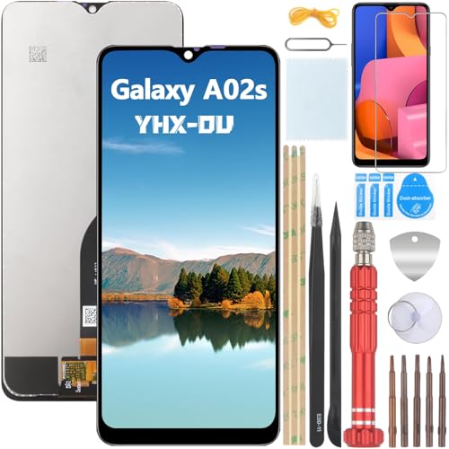YHX OU 6.50'' Pantalla LCD para Samsung Galaxy A20s SM A207F SM A207M SM A2070 LCD Display Asamblea Pantalla Táctil Completa Reemplazo de Pantalla + Herramienta + Vidrio Templado(Negro)