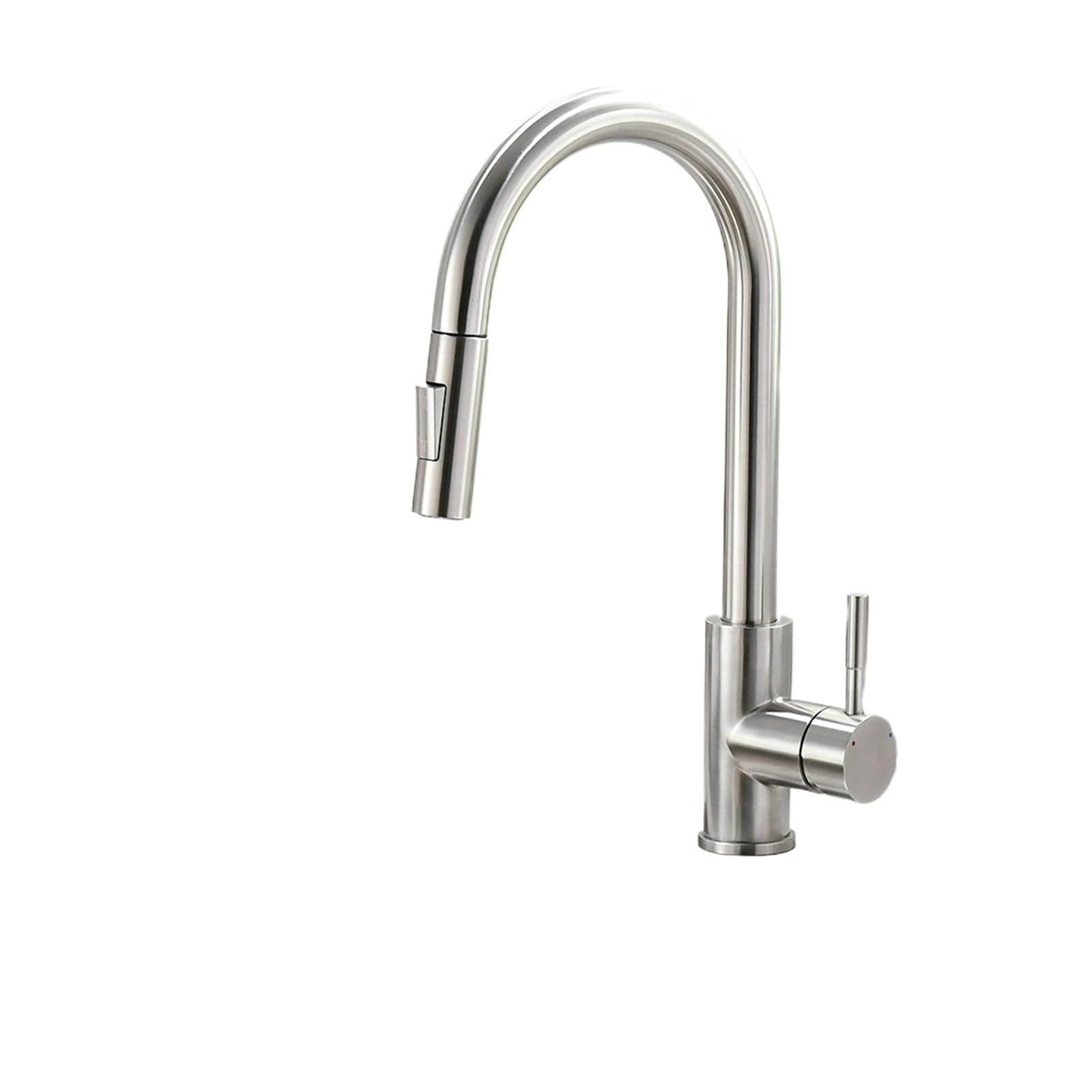 Robinet évier cuisine extractible G1/2 noir et nickel brossé mitigeur monotrou