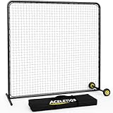 ACELETIQS Heavy Duty Pitcher Protection Baseball Screen (Size 7' W x 7' H) - Multi Purpose Softball & Baseball Pitching Net, Defender XL Pitcher Protection Screen for Batting Cage and On-Field Use