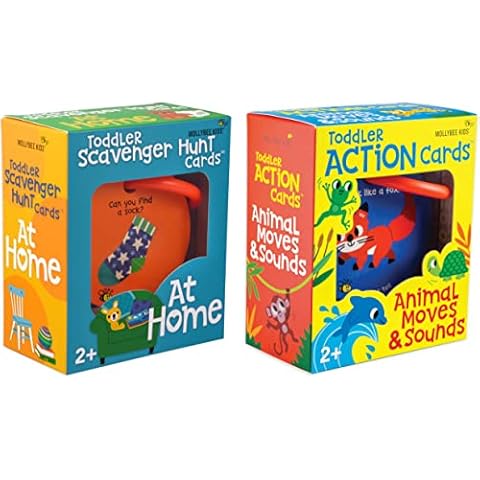 MOLLYBEE KIDS Toddler Action Cards, at Home Scavenger Hunt and Animal Moves and Sounds Cover