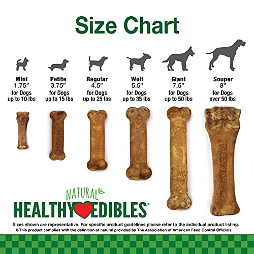 Image of Nylabone Healthy Edibles Dog Treats, Chicken Flavor, Small, 3 Count | Natural dog chew bones, made in USA, highly digestible chicken treats, long lasting chews for small dogs up to 25 lbs