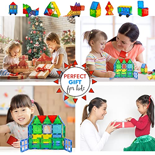 Smart Uses 100Pc Magnetic Tiles For Kids Ages 4-8, Educational 3D Magnetic Building Blocks For Kids And Toddlers 1-3, Magnetic Toys With Different Shapes, Colors For Creativity And Imagination. #TOP6