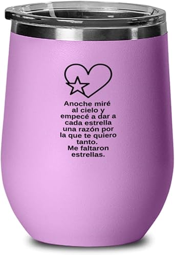 Anoche mire al cielo y empece a dar a cada estrella una razon, regalo para esposo, esposa - Vaso de vino