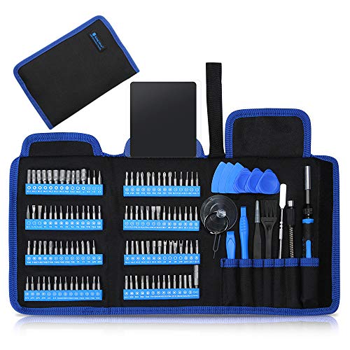 Precision Screwdriver Set, Kingsdun 128pcs Repair Tool Kit with Magnetic Multi-Bit Nut Drivers for Repair Phone, iPhone, iPad, Watch, Tablet, PC, Eyeglass, Macbook, Computer, Xbox, Small Electronics