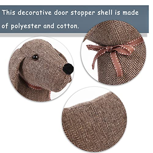 SANFERGE Niedlicher dekorativer Türstopper für Zuhause und Büro, Boden-Türstopper, Stofftier, gewichtete schwere Wandschutz, brauner Hund