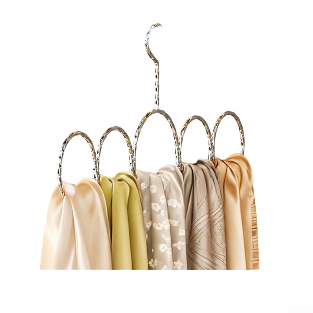 Schal-Organizer, Schalständer, Gürtelkragen, Strumpf, Mantel, Kleiderbügel, multifunktional, Haushalt, Schal, Organizer, Kleiderschrankhalter (2 x Silber)