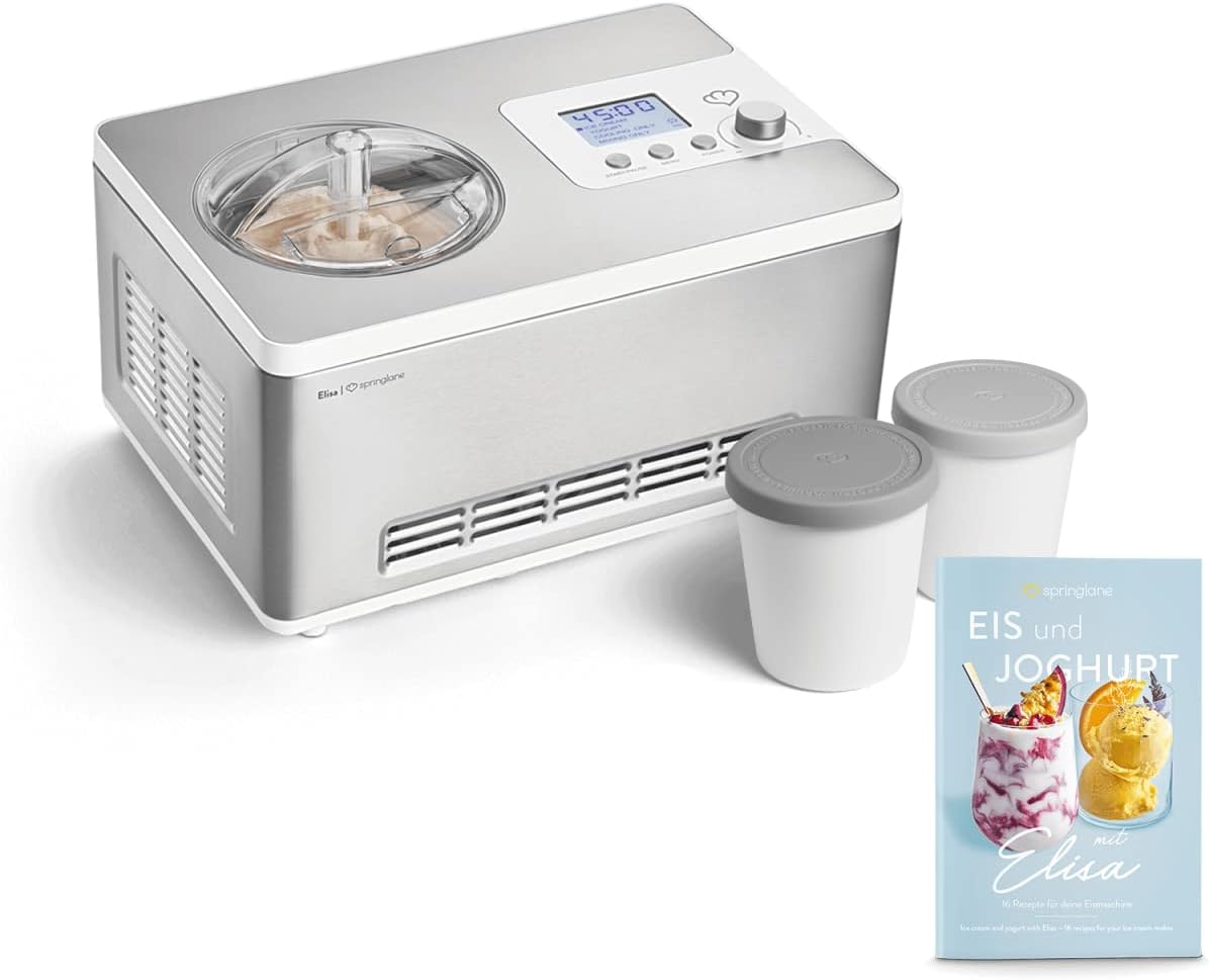 Elli Eismaschine Mit Kompressor 1 2 L Amazon.de: SPRINGLANE Eismaschine Elli 1,2 L mit selbstkühlendem