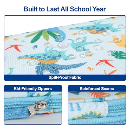 Image of Bagseri Pencil Case for Boys - Expandable Cute Kids Pencil Case | Wide Opening Pencil Pouch Organizer for School Supplies,Cute Kids Pencil Case for Boys, Dark Blue Galaxy
