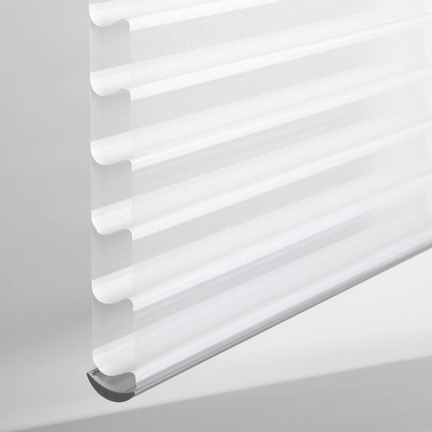 MADECOSTORE Store Enrouleur Jour Nuit Duo Voile avec Coffre - Gamme Must - Blanc - L63 x H250cm