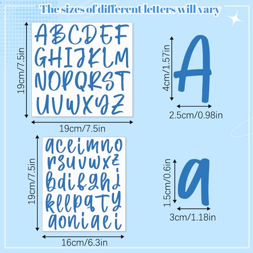 Image of Humyoun 6 Sheets UV DTF Cup Wrap Name Stickers for Water Bottles Waterproof Custom Vinyl Decals Personalized Lettering Gift Stickers for 14-40oz Tumbler Cups Mugs DIY Craft (Blue)