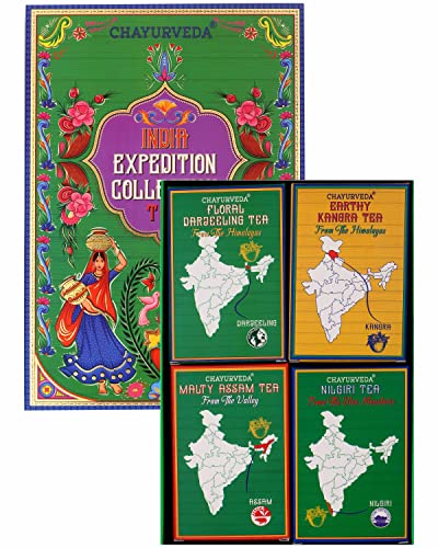 Image of SAN-CHA Tea Boutique | India Expedition Collection | Premium Loose Leaf Tea Gift Box | Assam, Darjeeling, Nilgiri & Kangra | Since 1981