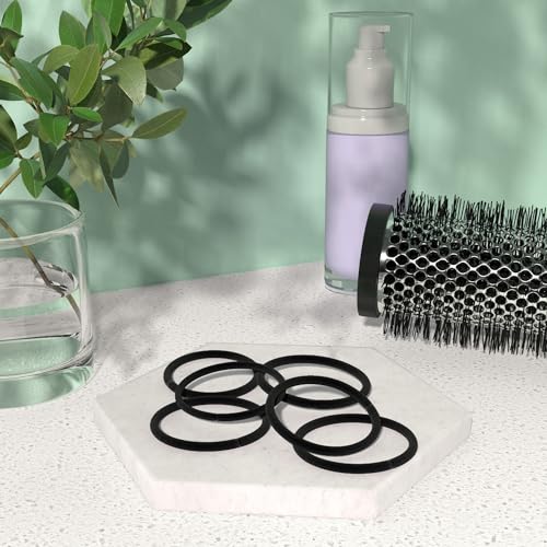 Amazon Basics No Damage Elastic Hair Ties, Ponytail Holders for All Hair Types, Snag-Free, Strong Hold, Black 4 MM, 32 Count view 3