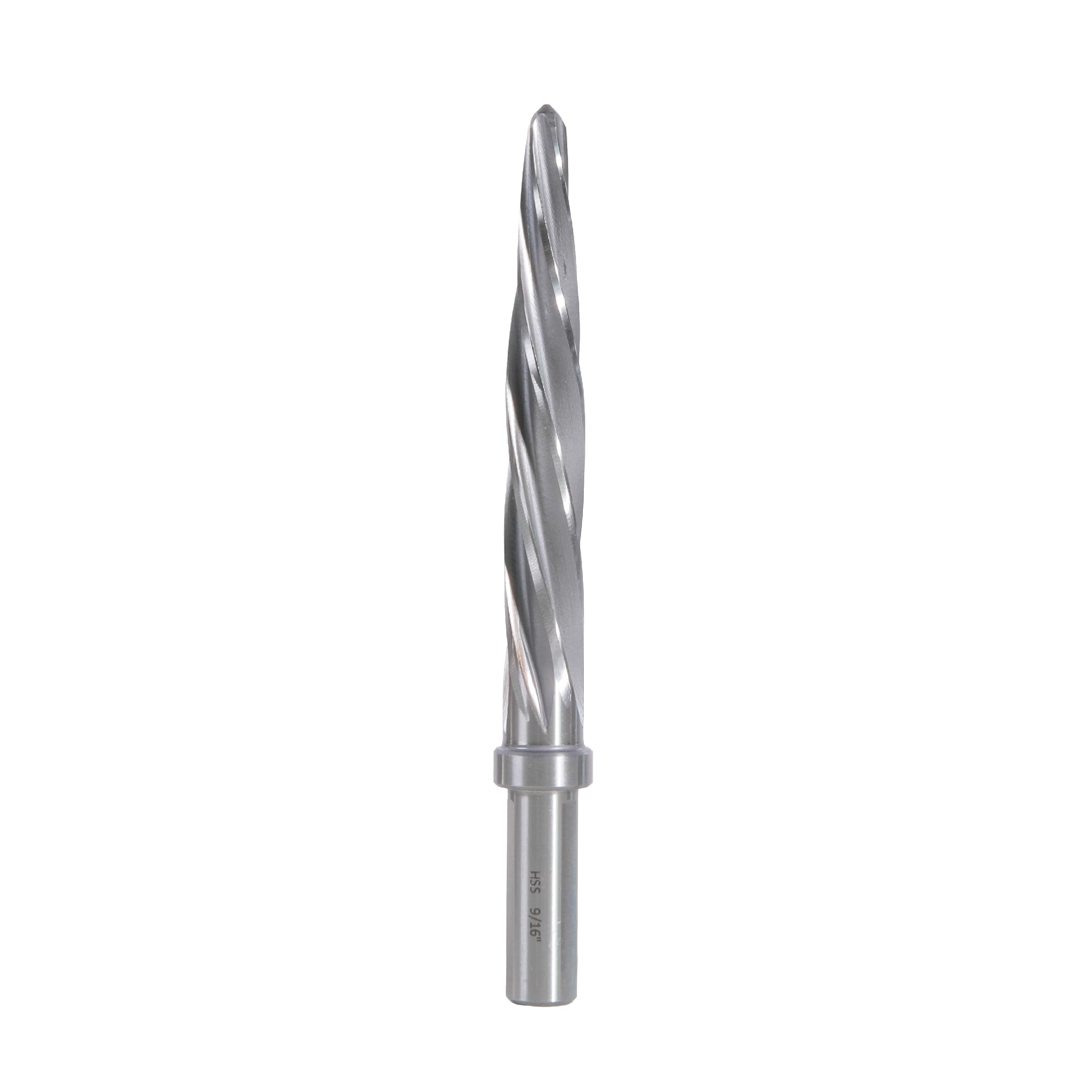 Jerax tools 9/16" Bridge/Construction Reamer, M2 HSS Taper Chucking Reamer Drill Bit for Steel Alloy Aluminum Metal Wood Plastic, 1/2” Shank Chuck,