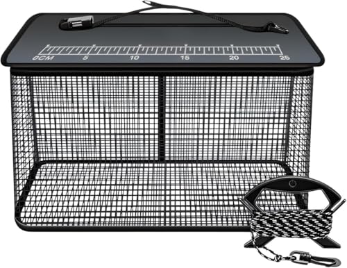 DancJulieフローティングスカリ 活かしビク大容量 防滑ナイロンロープ付属 速乾性&防臭加工 釣り 活かし網 多機能 小型 コンパクト 軽量 キャンプ アウトドア トラウト 渓流 釣り具 浮き魚パー/海釣り用 (ブラック,【35】小さい) [並行輸入