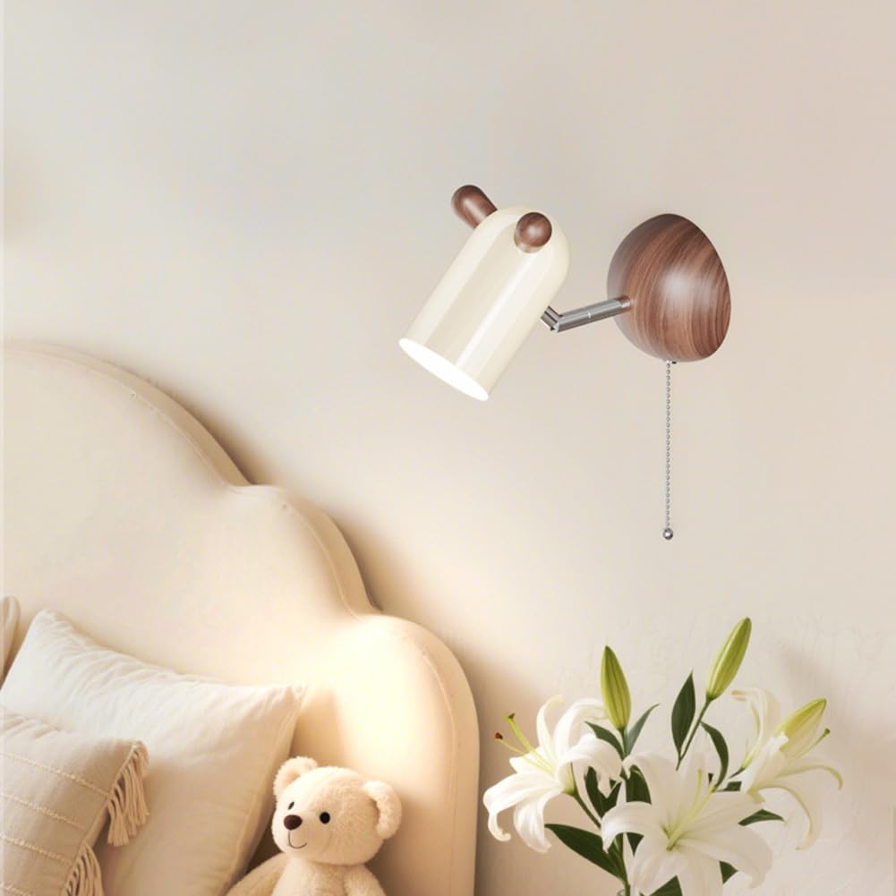 Lámpara LED Ajustable Lámpara para Habitación Infantil Luz Giratoria Decoración de Ciervo Luz de Pared con Interruptor Animales de Dibujos Animados Luminaria Infantil Aplique Giratorio Luminaria