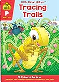 School Zone - Tracing Trails Workbook - Ages 3 to 5, Preschool, Pre-Writing, Intro to Shapes, Alphabet, Numbers, and More (School Zone Little Hand Helper™ Book Series)