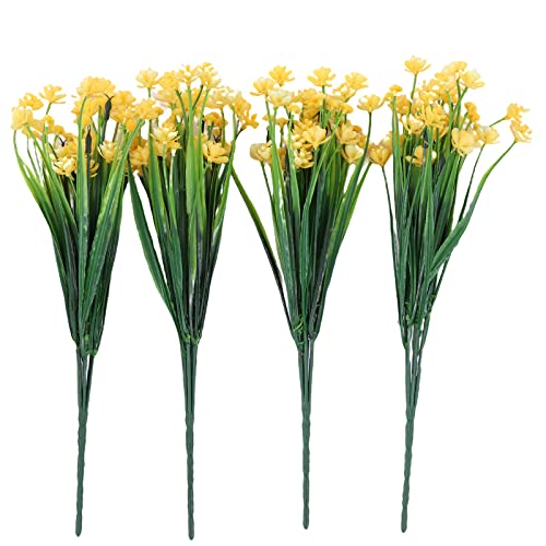 EasegantEl Fleurs artificielles orchidée Jaune, Bouquet décoratif réaliste, décoration intérieure et Jardin, Durable et Facile à Entretenir, idéal...