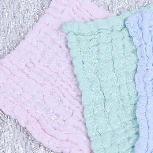 UPKOCH 5Pcs Face Towels Solid Saliva Bibs Multi Handkerchiefs Colors for Drooling Teething for Parents4