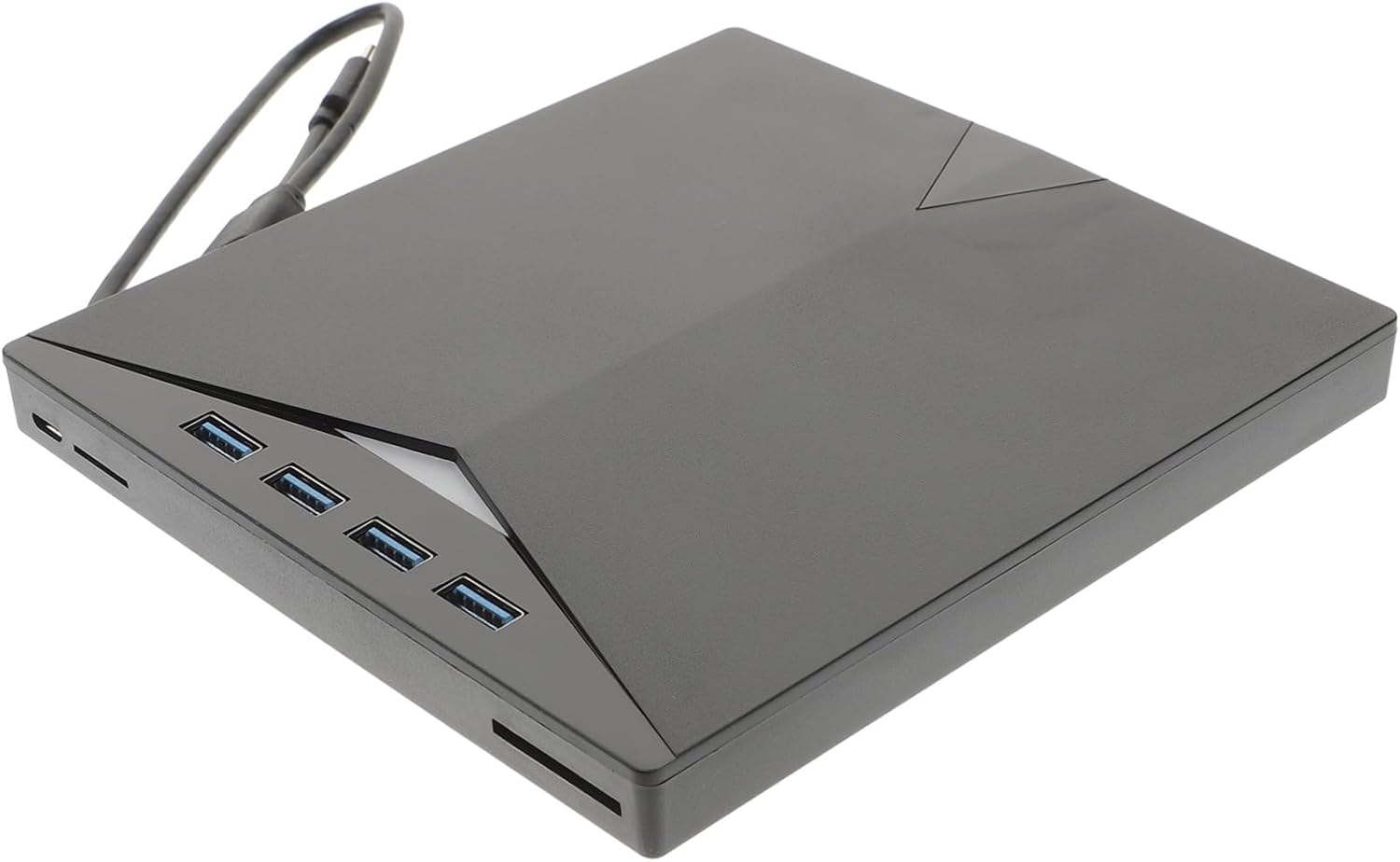 Portable USB External DVD CD Drive Burner with Anti-Slip Pad Silent Thin Lightweight Rewriter for Laptop Desktop Notebook One Multi-Function Optical Disc Writer and Reader