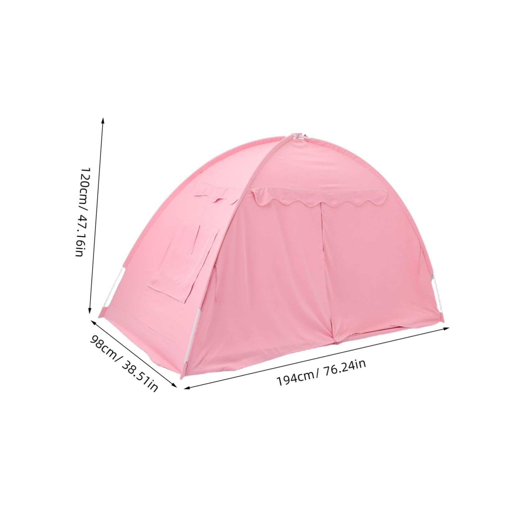Lurrose Tienda de campaña Individual para con Dosel, Tienda Opaca para Dormitorio, casita de Juegos para Dormir y Jugar, para y niñas, Rosa, Plegable
