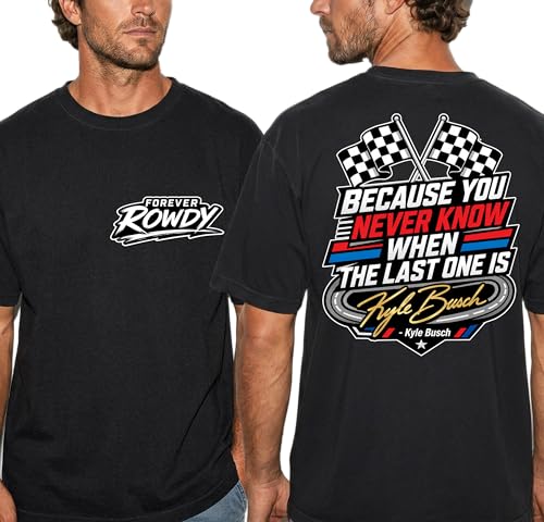 Racing Legend Memorial Tribute T-Shirt | Rowdy Nation Fan Tee | Checkered Flag Graphic Shirt | #8 Stock Car Champion Memorabilia | Rest in Peace Racing Icon