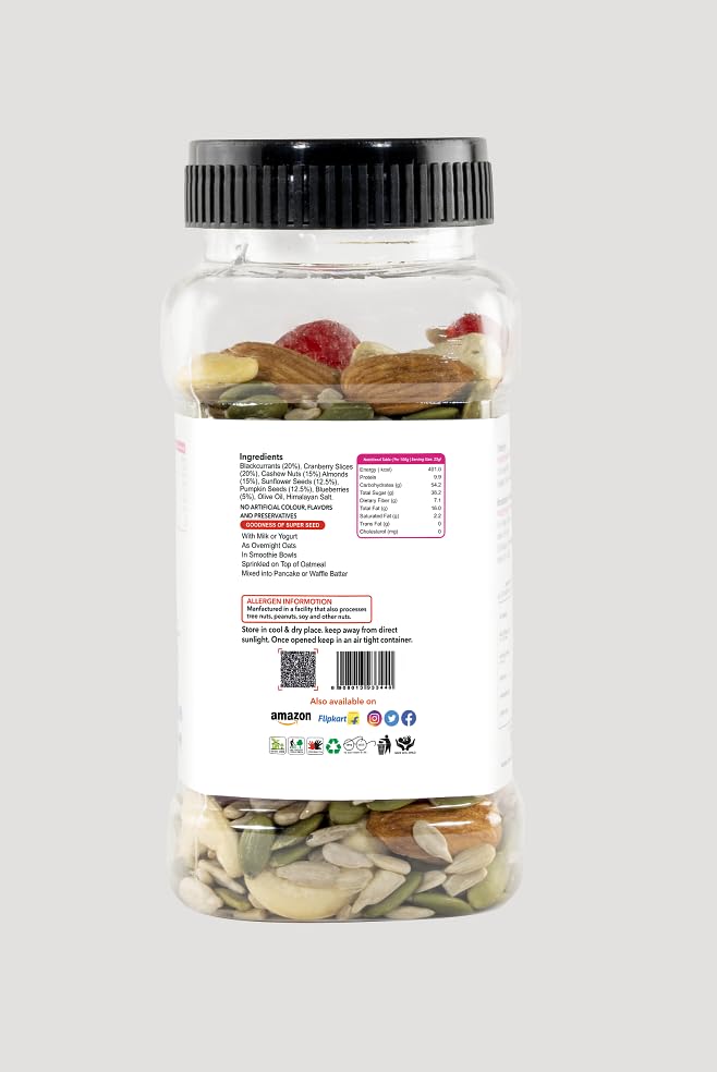 PP Chulbuli Treasure Mix - 200g Jar | Raw Treasure Mix Whole Grains, Nuts & Seeds For Snacking, Breakfast, Smoothies & Cooking | Plant Based Fiber Rich Gluten Free Diet Friendly 1