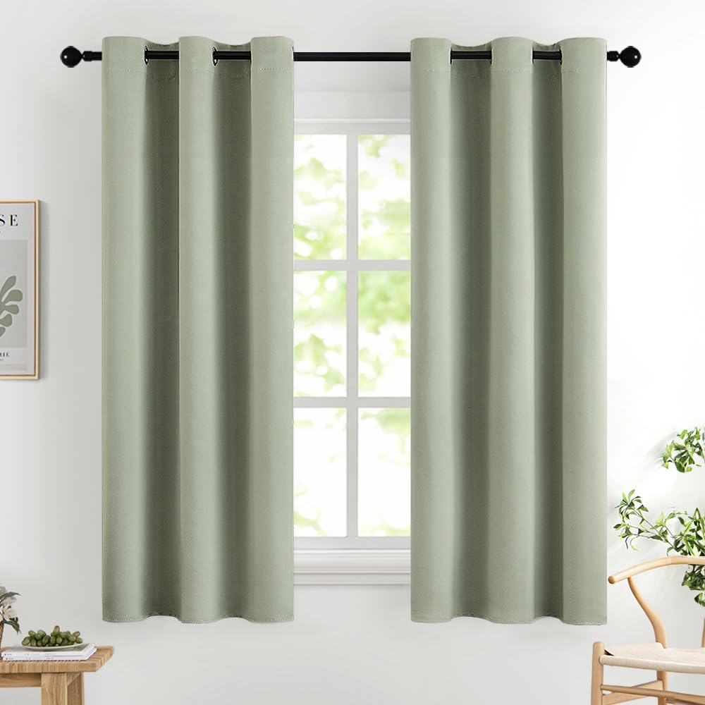 MIULEE Room Darkening Curtains Thermal Insulated Drapes Solid Window Treatment Set Grommet Top Light Blocking Blackout Curtain for Living Room/Bedroom