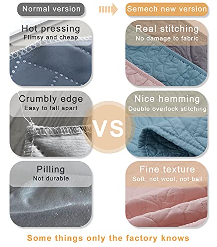 Semech Quilts Queen Size Bedspreads Cotton Coverlets, Grey Lightweight Summer Bedspreads Gray 3 Piece Includes 1 Quilt And 2 Shams #TOP2