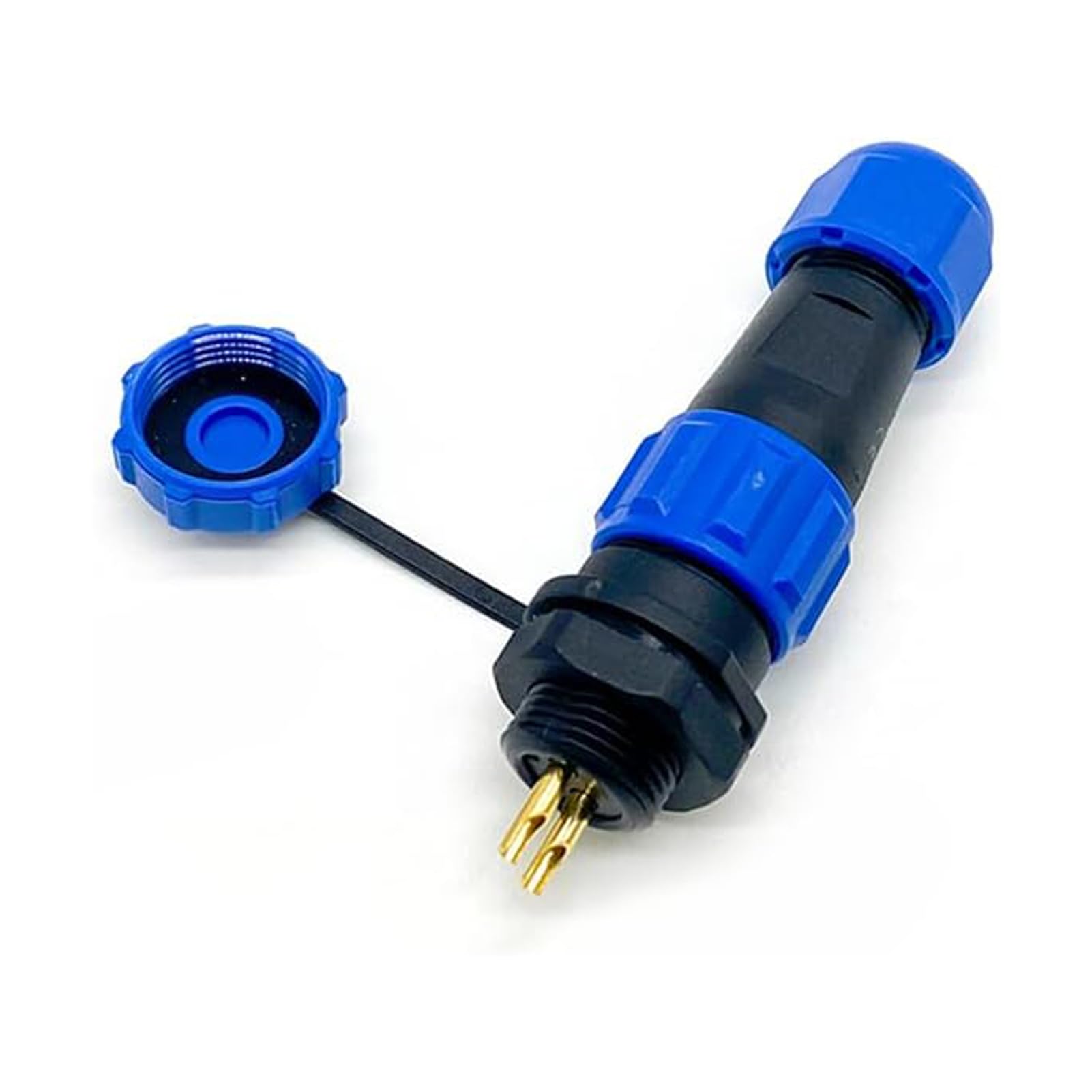 Elecbee Aviation Cable Circular Connector SP13 2 Pin Waterproof Plastic Male Plug Female Socket Electrical Connector, IP68 Round Plug with Cap Panel Mount for Outdoor Industrial Devices Power Signal