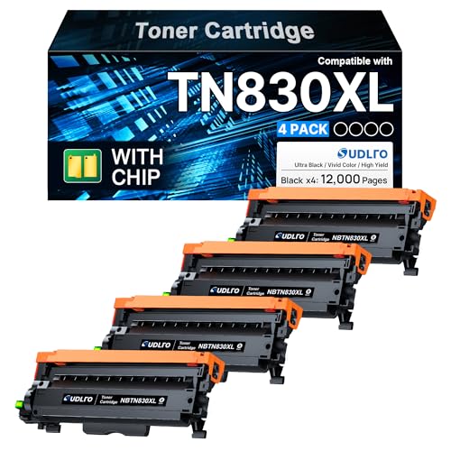 Image of TN830XL Toner for Brother Printer DCP-L2640DW HL-L2460DW TN830 4 Pack Black