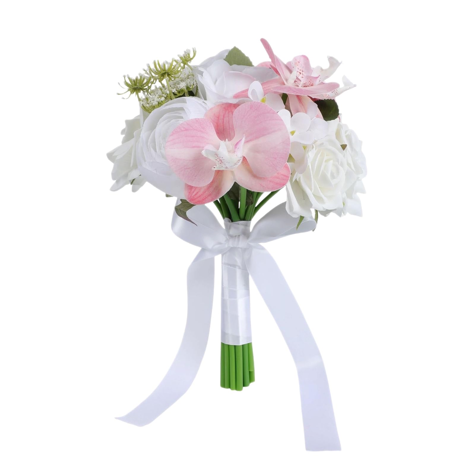 ZBELLO Wedding Bridal Bouquet, Artificial Handmade Roses, Bridal Bouquet, Bridesmaid Bouquet for Ceremonies, Anniversaries, Parties, Bridal Showers and Wedding Decorations (L)