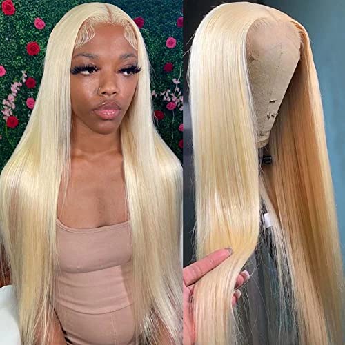 Maxine 613 Blonde Lace Front Wigs Human Hair 13x4 HD Transparent Lace Frontal Wig 10A 150% Density Pre Plucked with Baby Hair Brazilian Virgin Straight Lace Front Wig for Women 20 Inch
