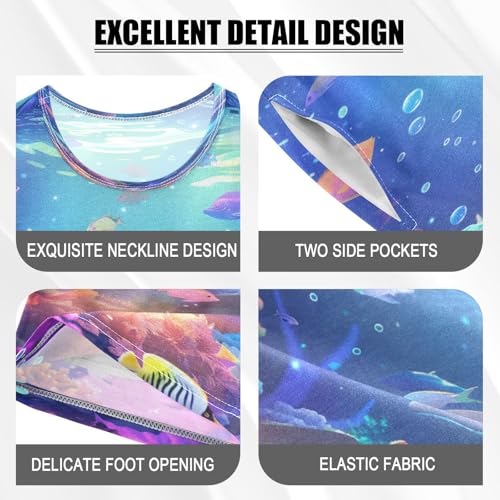 senya Short Sleeve Pajamas Sets Summer Cotton Sleepwear Dolphin Colorful Coral4