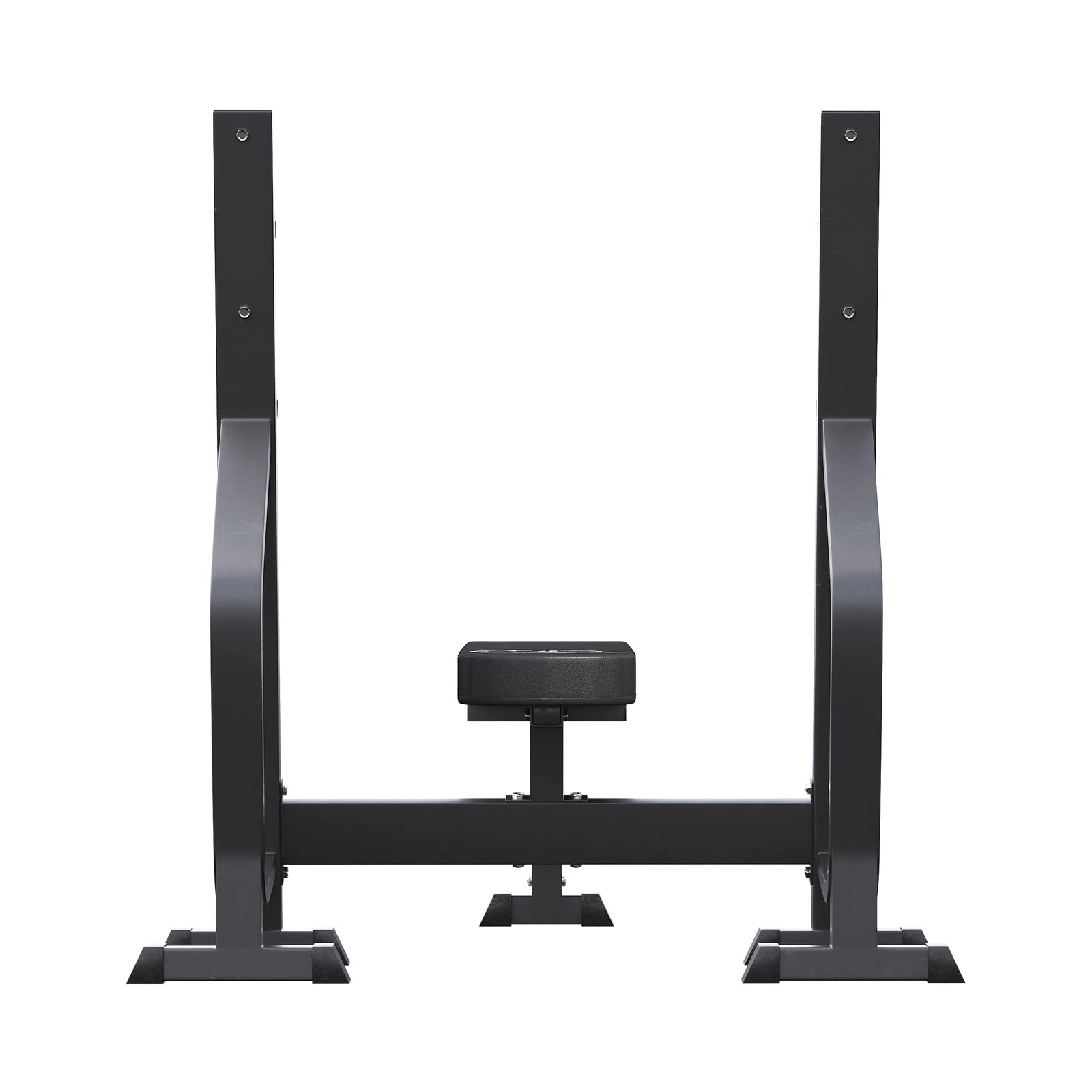 GORILLA SPORTS® Panca Pesi - con Portabilanciere, 2 Livelli di Altezza, Piana, Carico Massimo 250kg, Piedi Antiscivolo, Nero - Panca Palestra, Sollevamento Pesi, Stazione Fitness, Allenamento