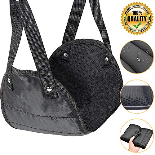 BESTZY Reposapiés Hamaca Portátil Hamacas de Pedal Plegable de Hecho, Respaldo Portátil Respaldo Plano de Viaje Hamaca de Pie de Vuelo Altura Ajustable - Negro