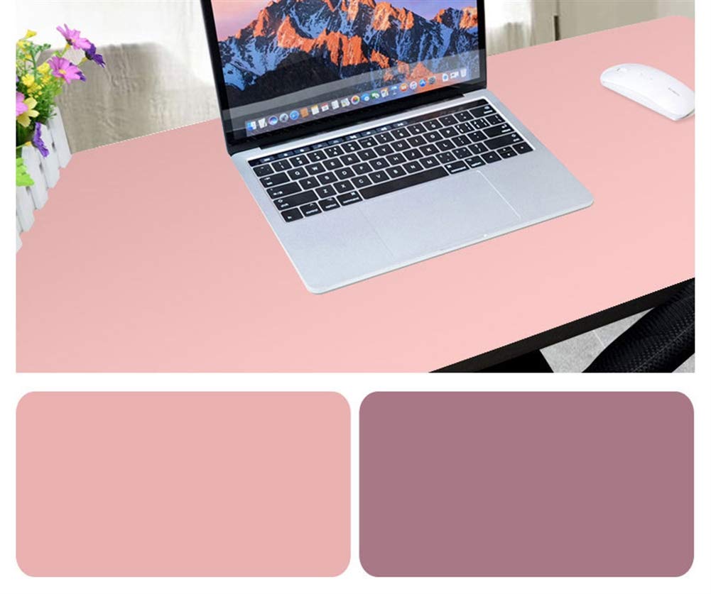 Insun Large Desk Pad Mouse Pad Non-Slip PU Leather Desk Mouse Pad Waterproof Dual Side Use Desk Gaming Writing Mat Pink Purple 45x30cm