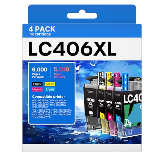 Image of iNKPAD LC404XL LC404 Ink Cartridges for Brother Printer Compatible for LC404 XL LC404XL (4 Pack)