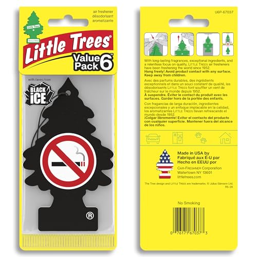Image of Little Trees No Smoking Air Freshener (Pack of 24) | Tree-Shaped Hanging Design | Ideal For Car, Home, Wardrobes etc | Imported from USA