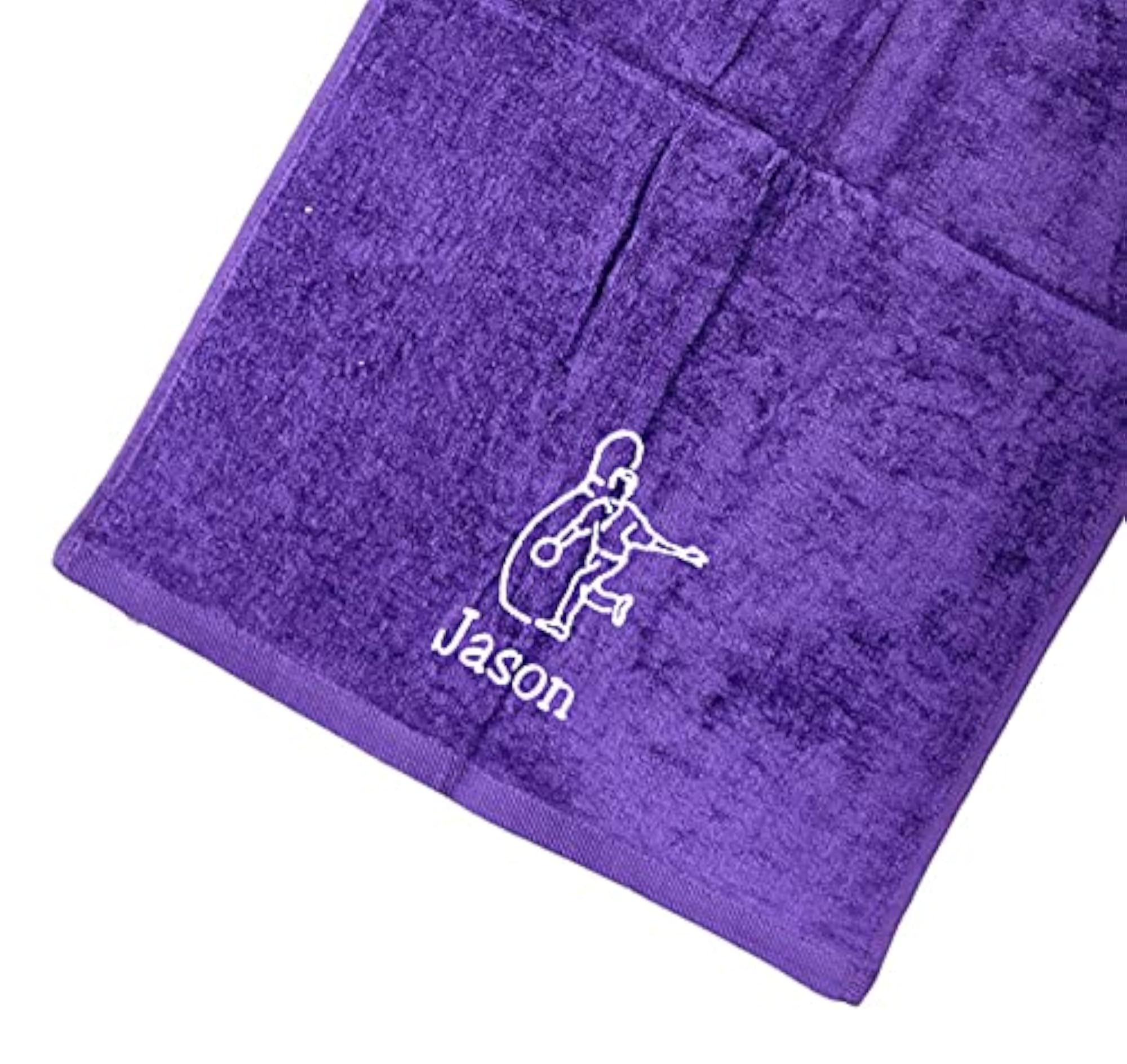 Personalized Embroidered Monogram Bowling Towel with Clip