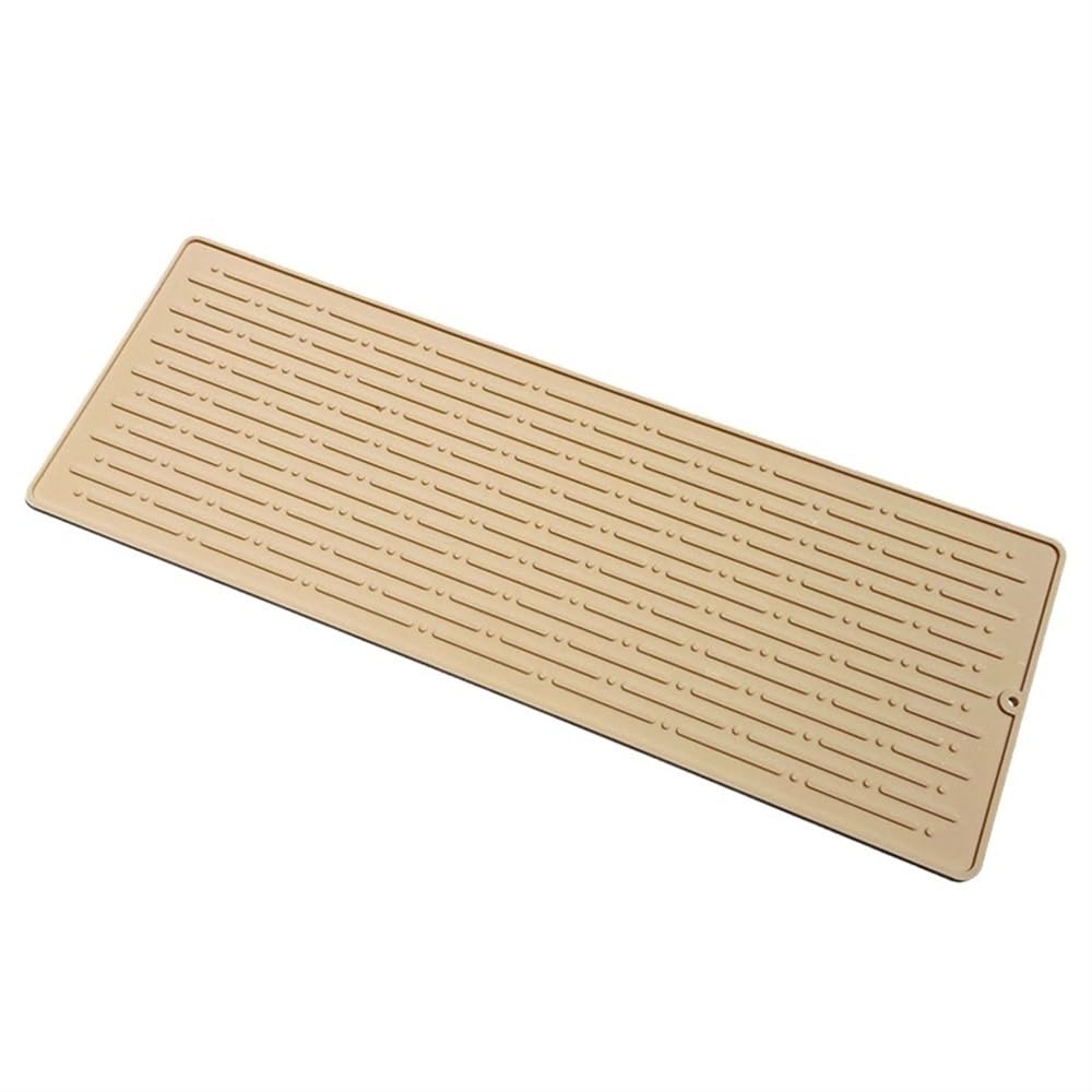 Silikon-Abtropfmatte, große Abtropfmatte, Thekenmatte, Abtropfmatte, Spülbeckenmatte, großer Silikon-Untersetzer (schwarz, 4 x 40 x 15 cm)